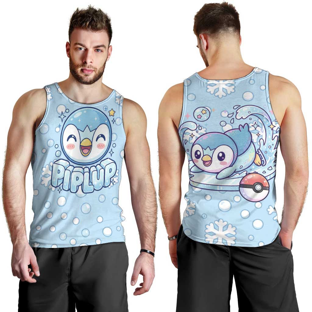 Piplup Men Tank Top Cute Winter Snowflake Art