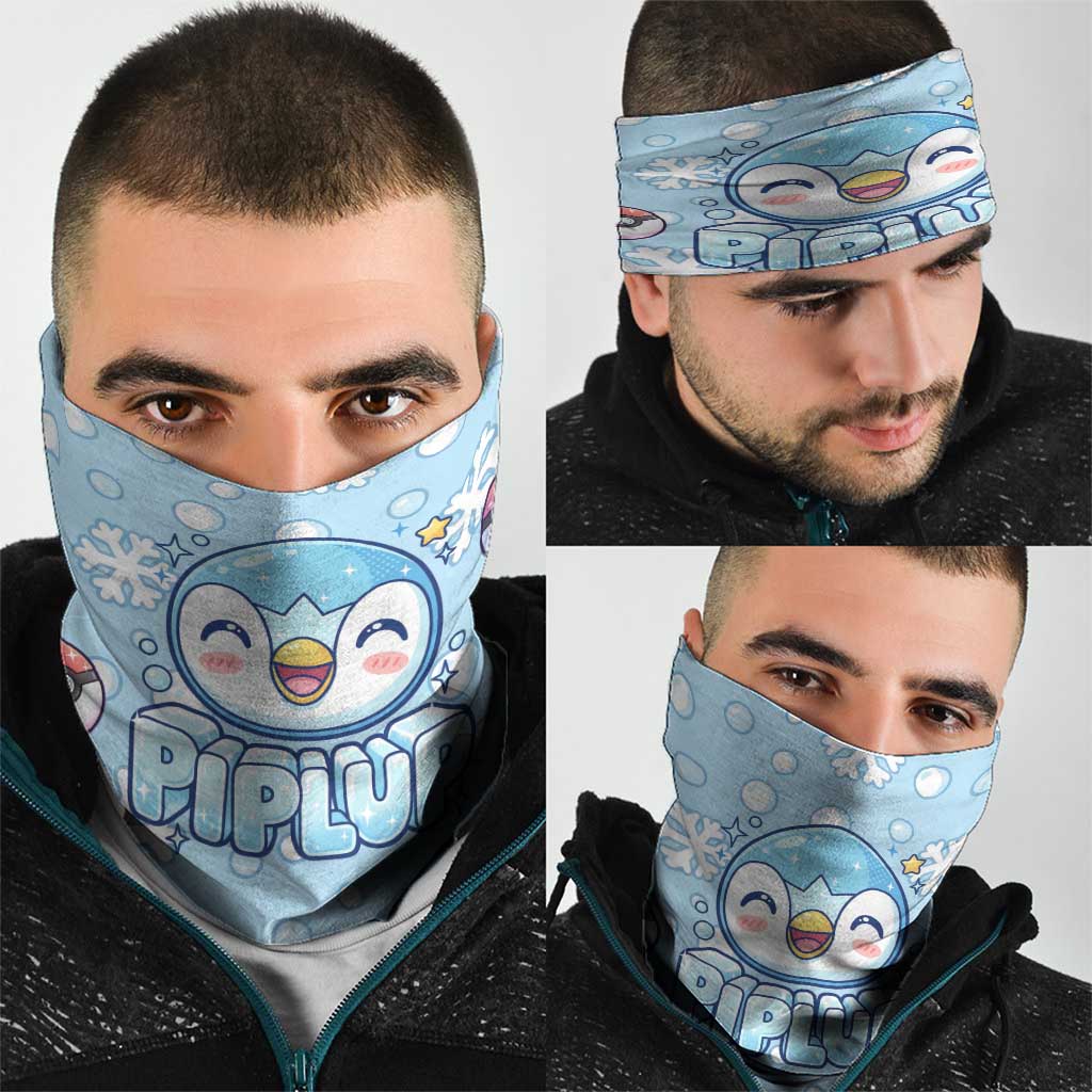 Piplup Neck Gaiter Cute Winter Snowflake Art