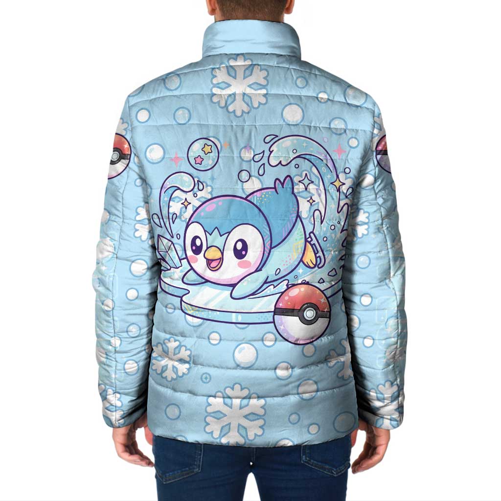 Piplup Padded Jacket Cute Winter Snowflake Art