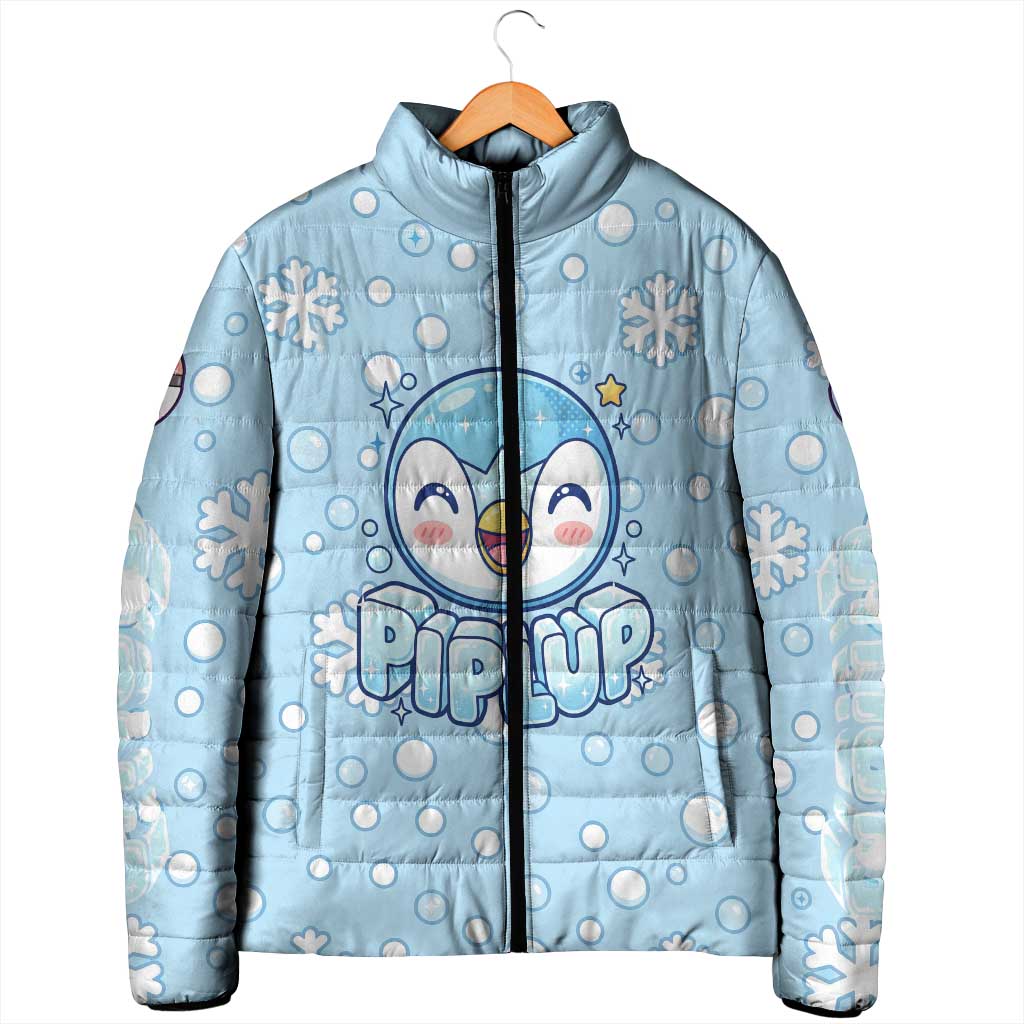 Piplup Padded Jacket Cute Winter Snowflake Art