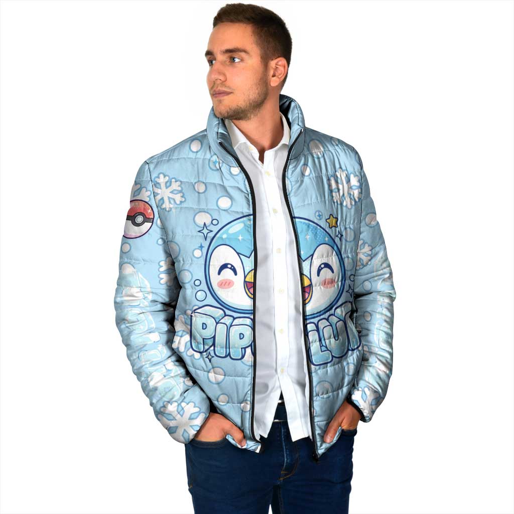 Piplup Padded Jacket Cute Winter Snowflake Art