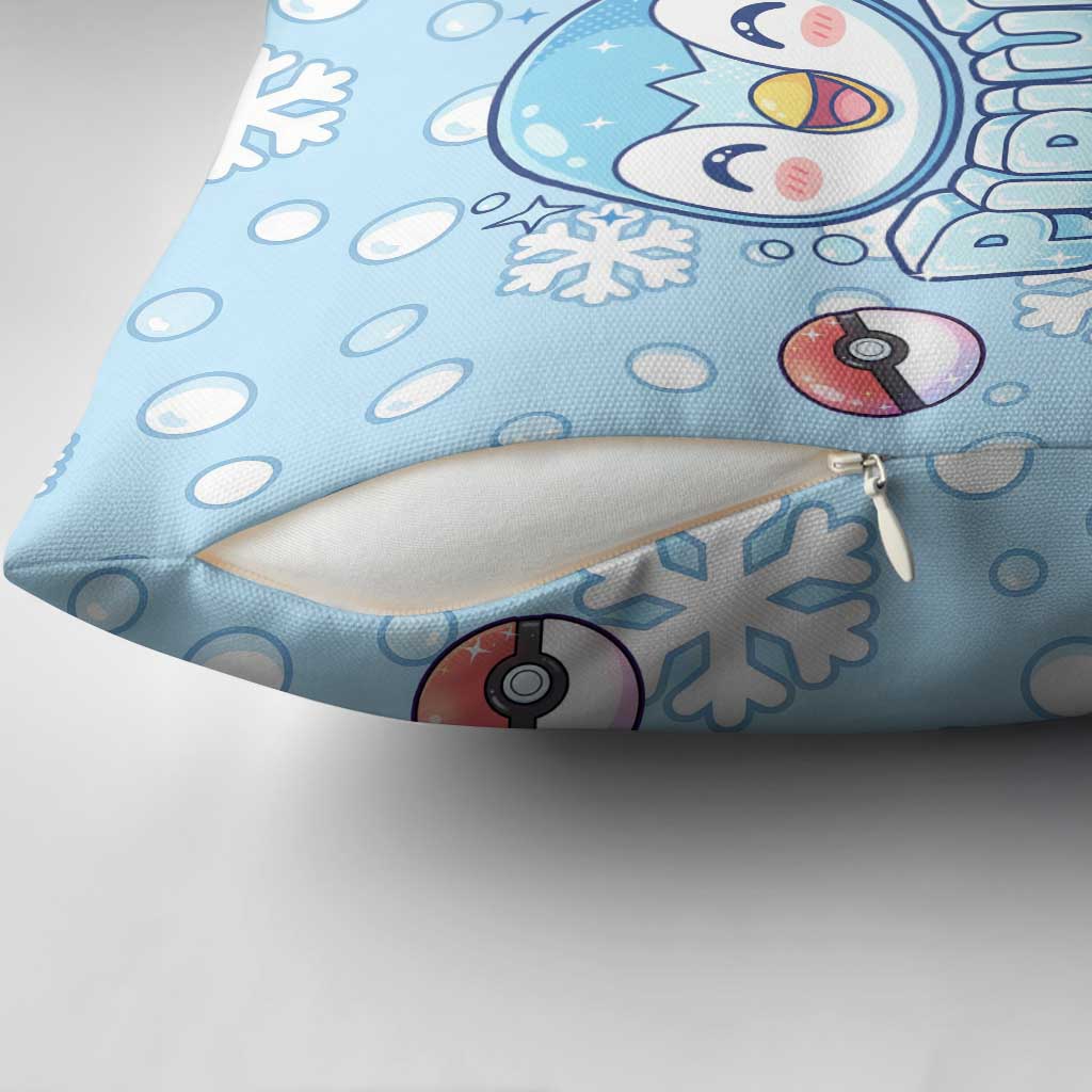 Piplup Pillow Cover Cute Winter Snowflake Art