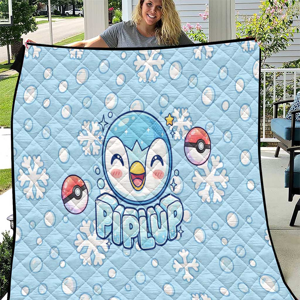 Piplup Quilt Cute Winter Snowflake Art