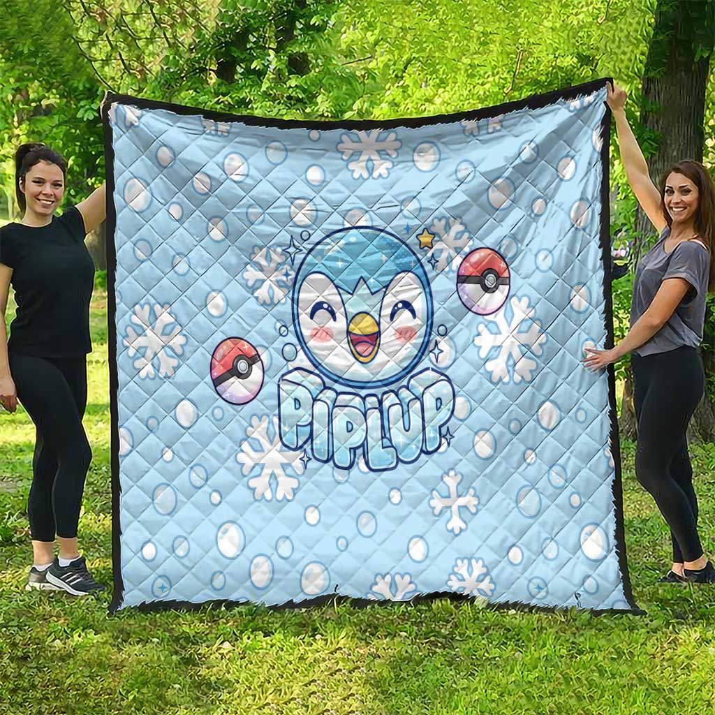 Piplup Quilt Cute Winter Snowflake Art