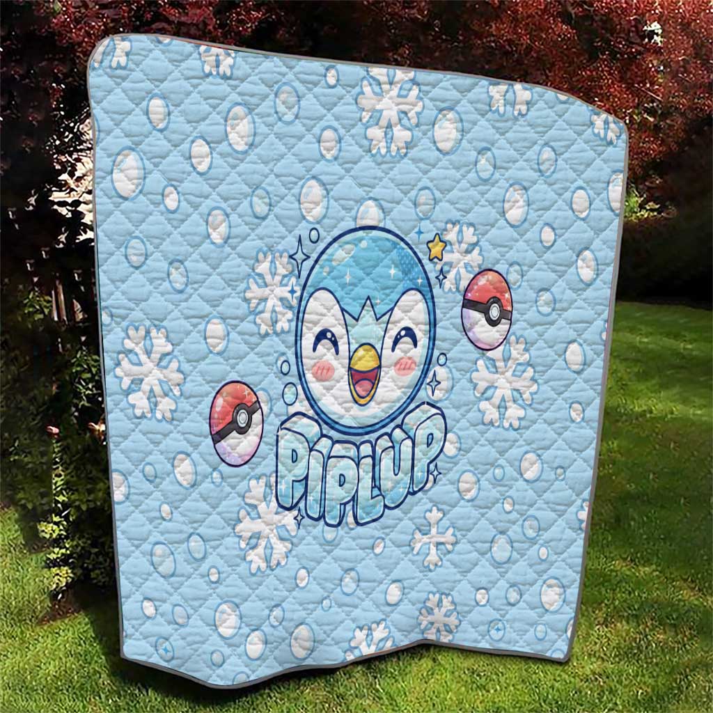 Piplup Quilt Cute Winter Snowflake Art