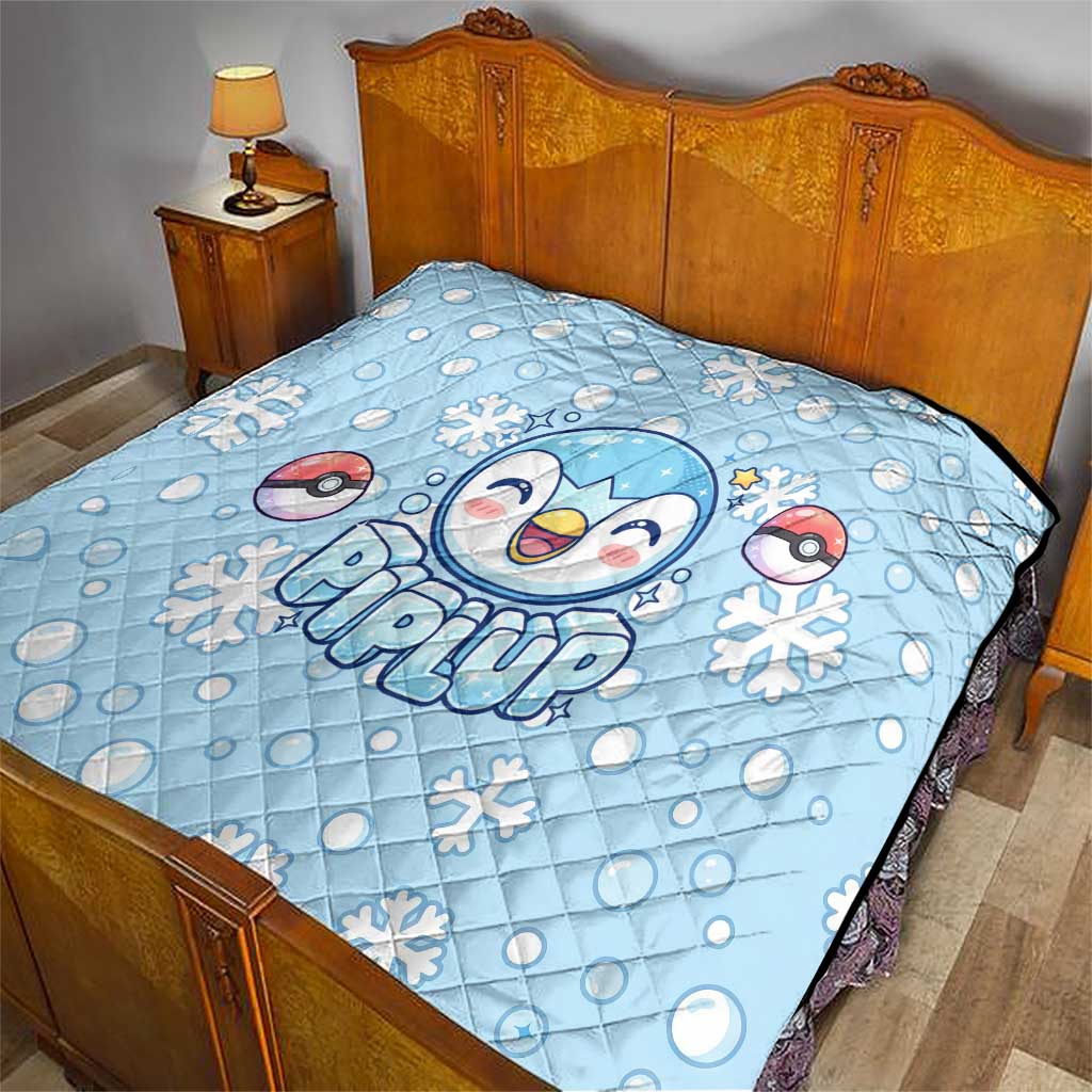 Piplup Quilt Cute Winter Snowflake Art