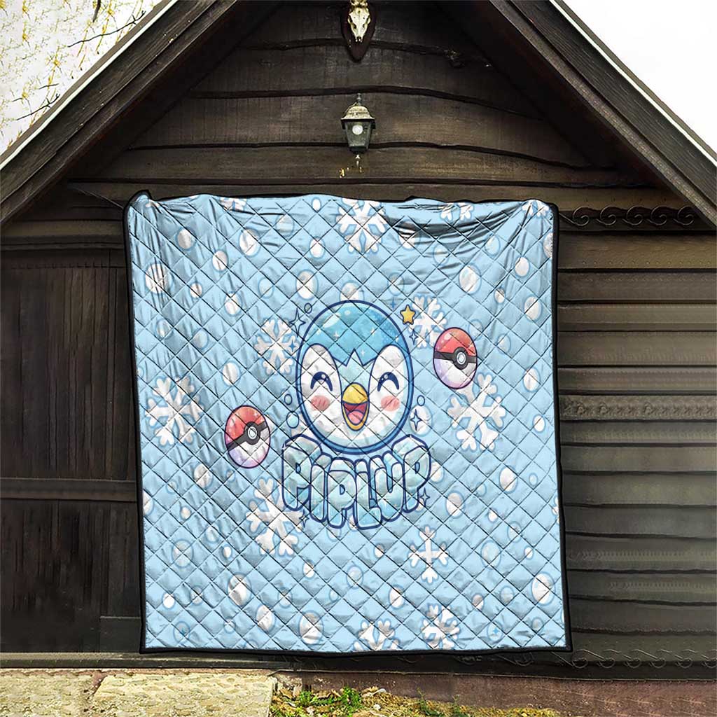 Piplup Quilt Cute Winter Snowflake Art