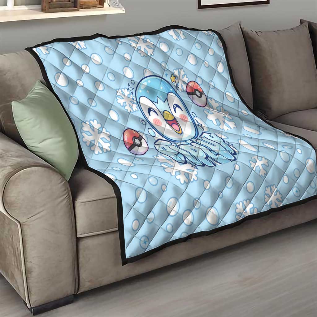 Piplup Quilt Cute Winter Snowflake Art
