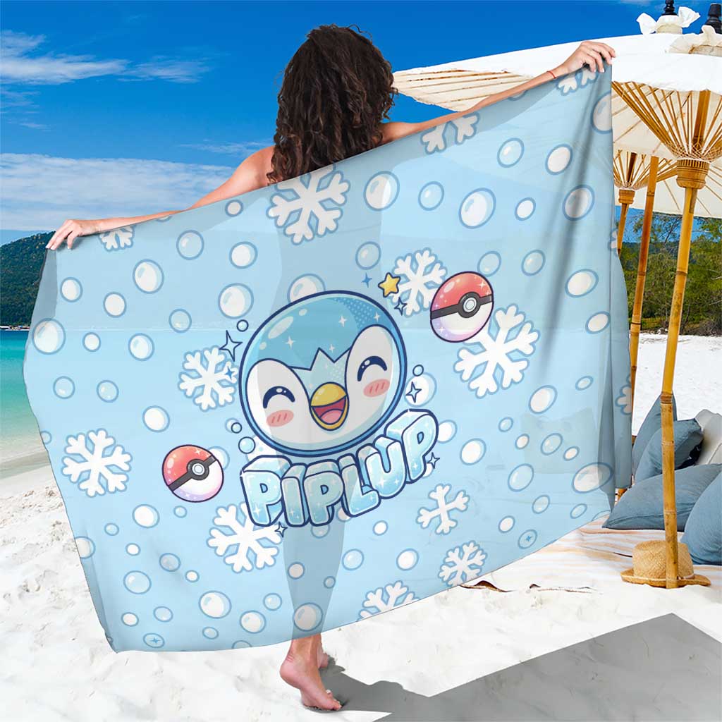 Piplup Sarong Cute Winter Snowflake Art