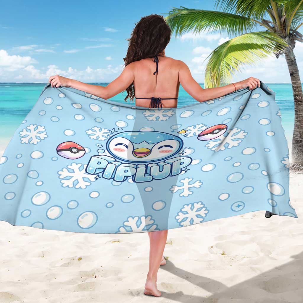 Piplup Sarong Cute Winter Snowflake Art