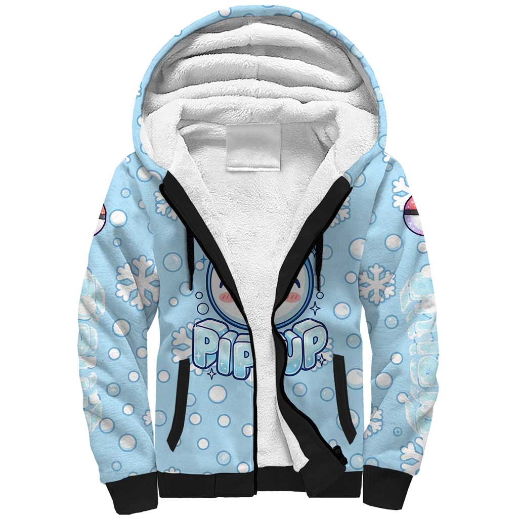 Piplup Sherpa Hoodie Cute Winter Snowflake Art