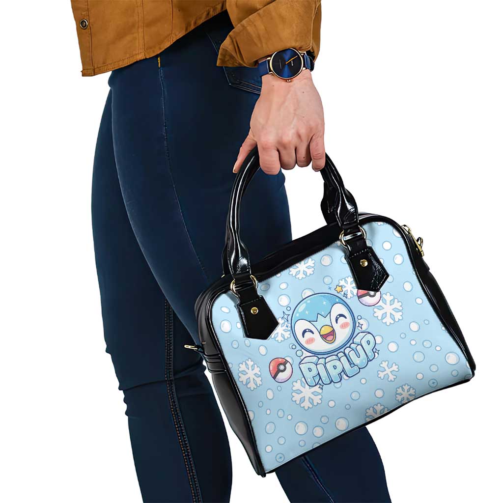 Piplup Shoulder Handbag Cute Winter Snowflake Art