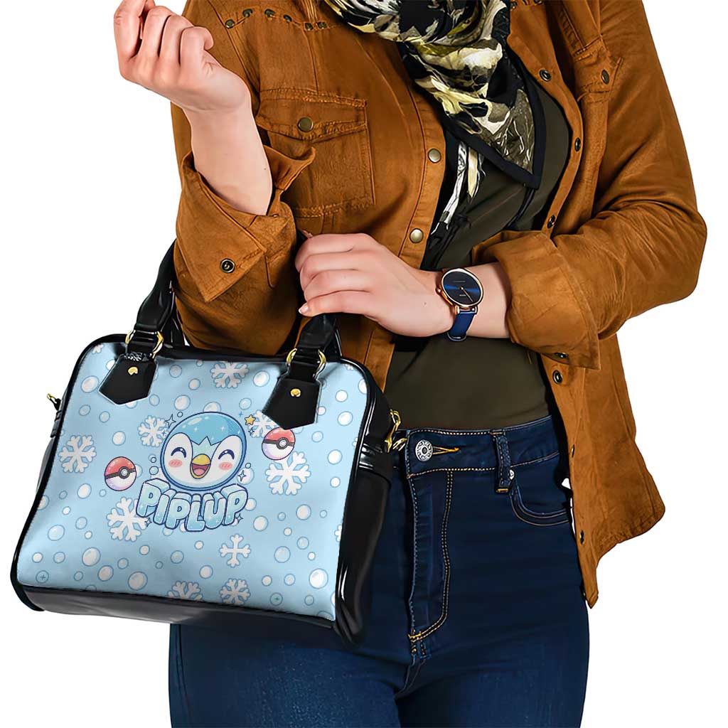 Piplup Shoulder Handbag Cute Winter Snowflake Art