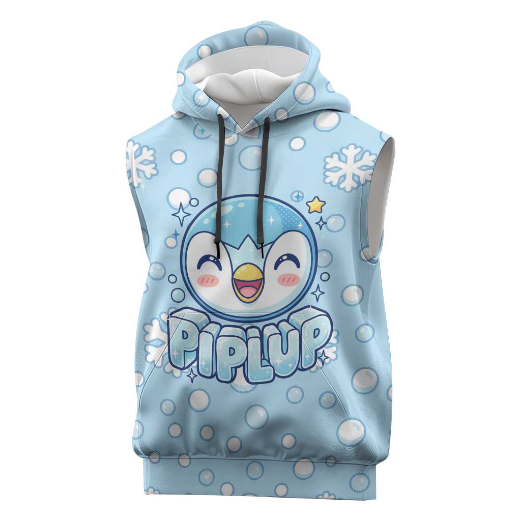 Piplup Sleeveless Hoodie Cute Winter Snowflake Art