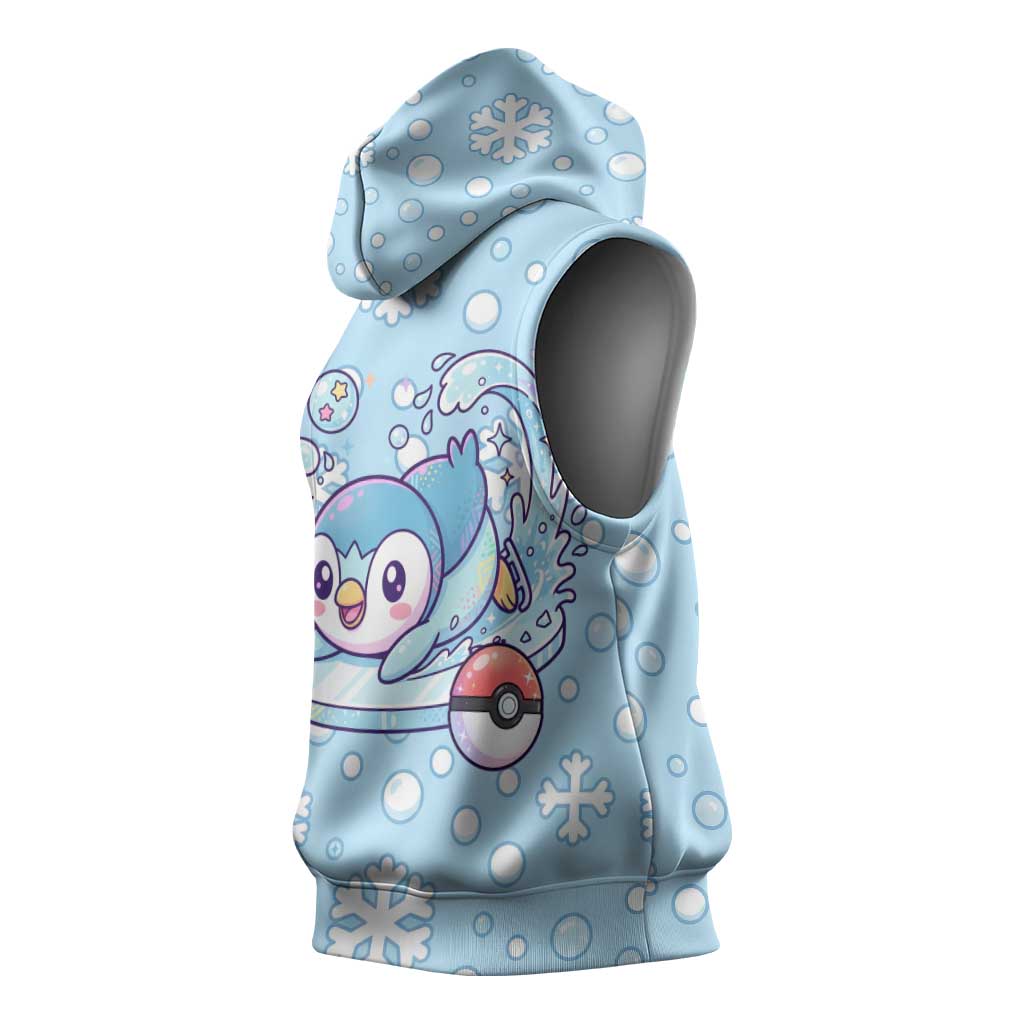 Piplup Sleeveless Hoodie Cute Winter Snowflake Art