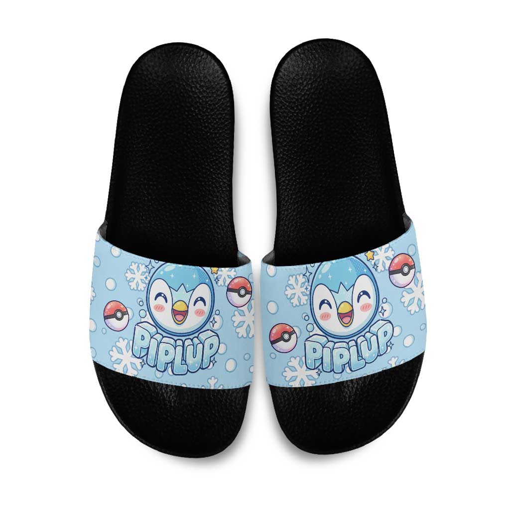 Piplup Slide Sandals Cute Winter Snowflake Art