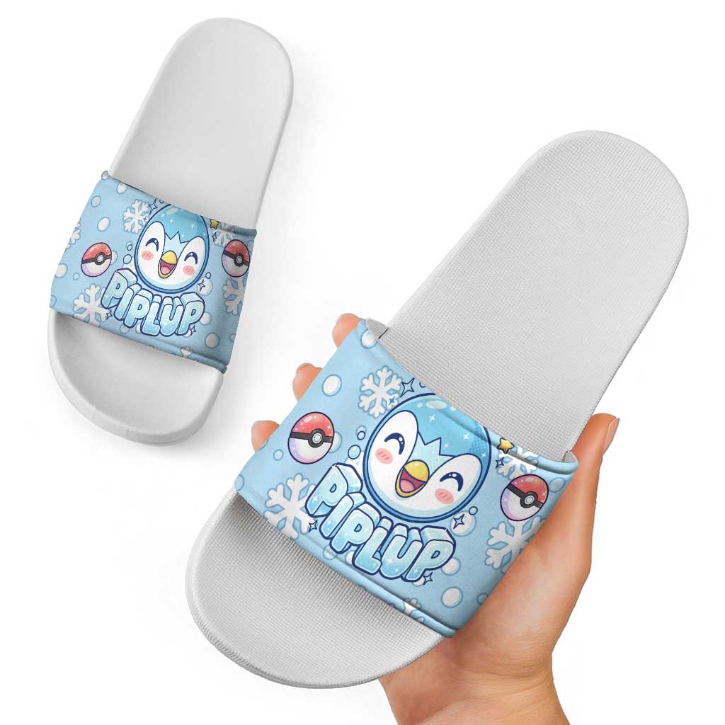 Piplup Slide Sandals Cute Winter Snowflake Art