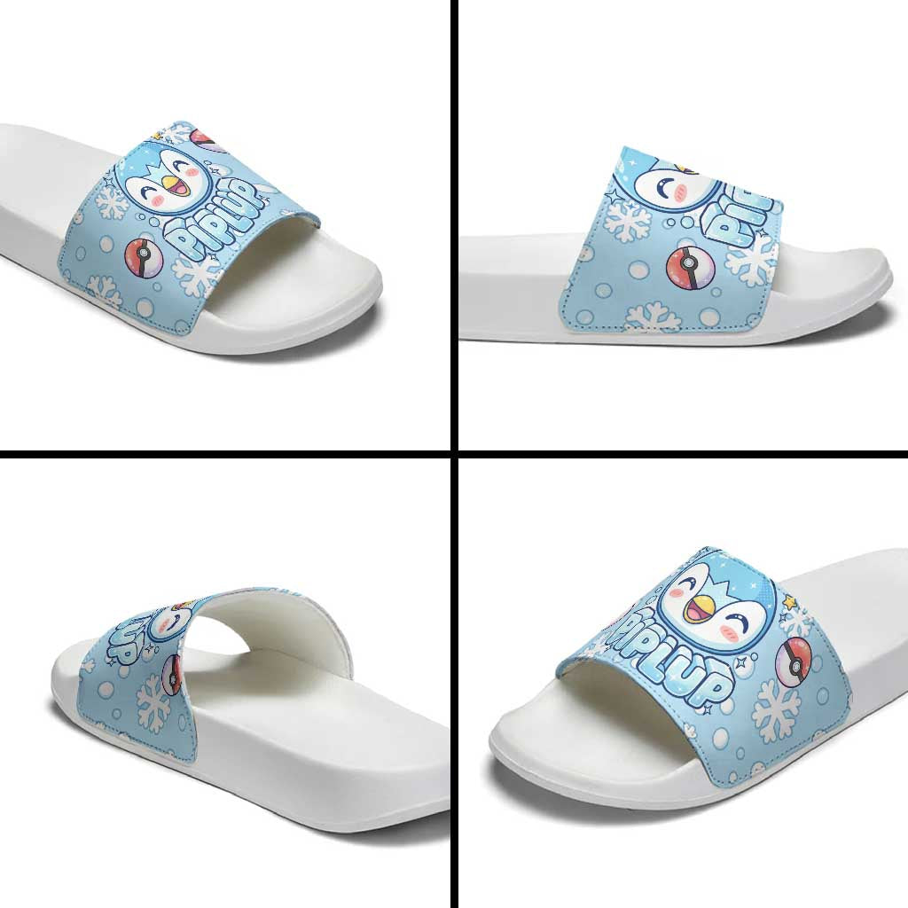 Piplup Slide Sandals Cute Winter Snowflake Art