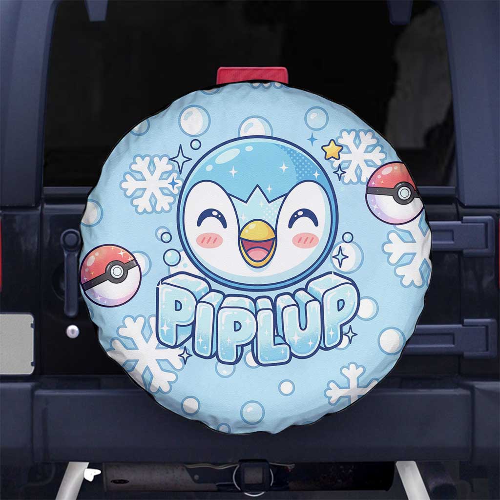 Piplup Spare Tire Cover Cute Winter Snowflake Art