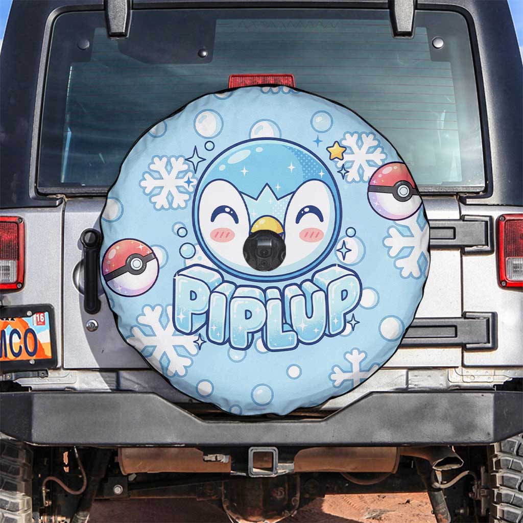 Piplup Spare Tire Cover Cute Winter Snowflake Art