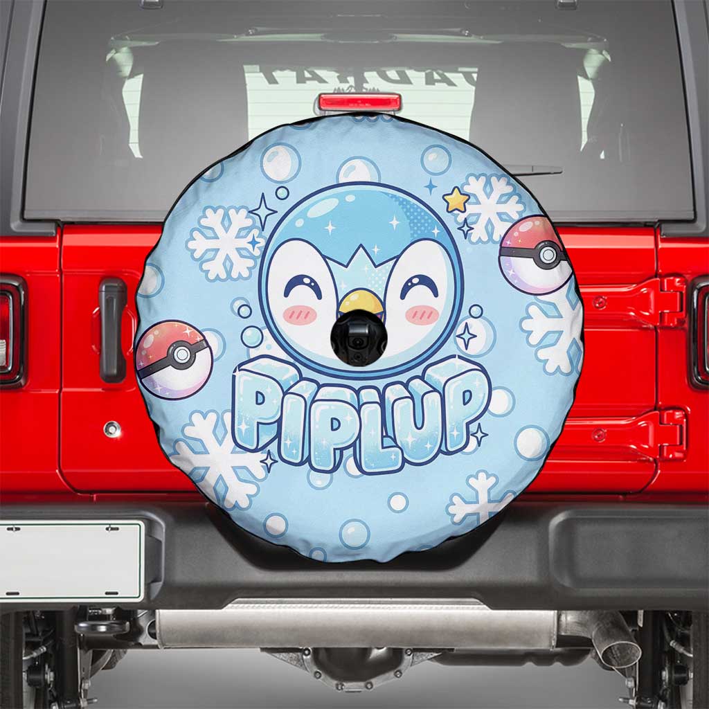 Piplup Spare Tire Cover Cute Winter Snowflake Art