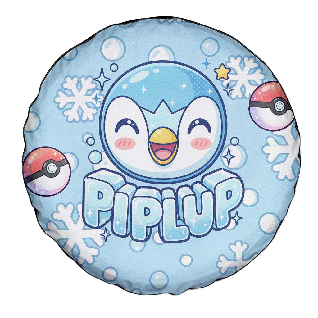 Piplup Spare Tire Cover Cute Winter Snowflake Art