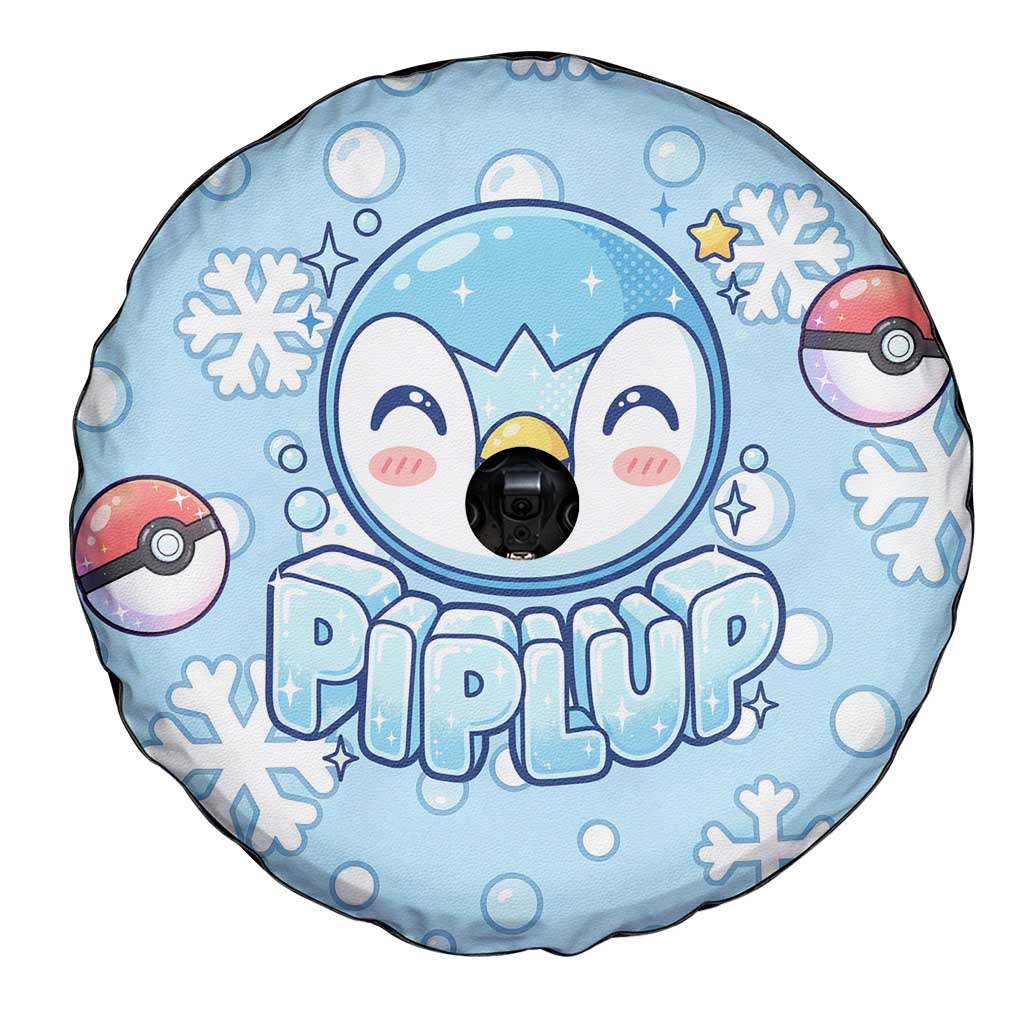 Piplup Spare Tire Cover Cute Winter Snowflake Art