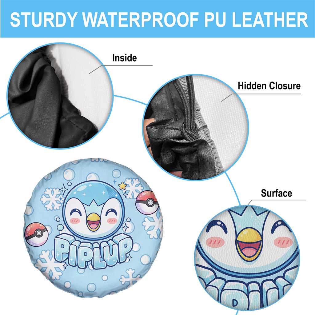 Piplup Spare Tire Cover Cute Winter Snowflake Art