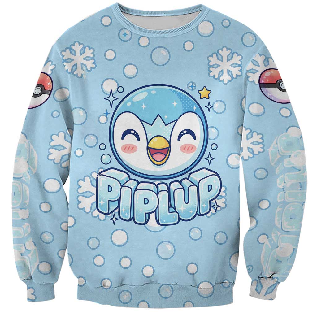 Piplup Sweatshirt Cute Winter Snowflake Art