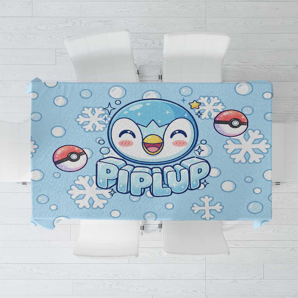 Piplup Tablecloth Cute Winter Snowflake Art