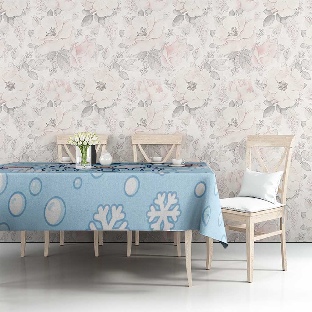 Piplup Tablecloth Cute Winter Snowflake Art