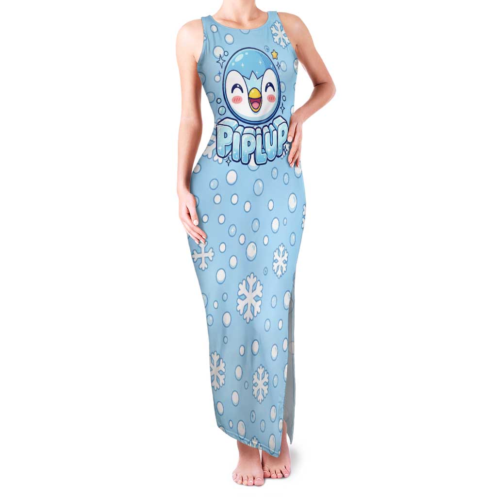 Piplup Tank Maxi Dress Cute Winter Snowflake Art