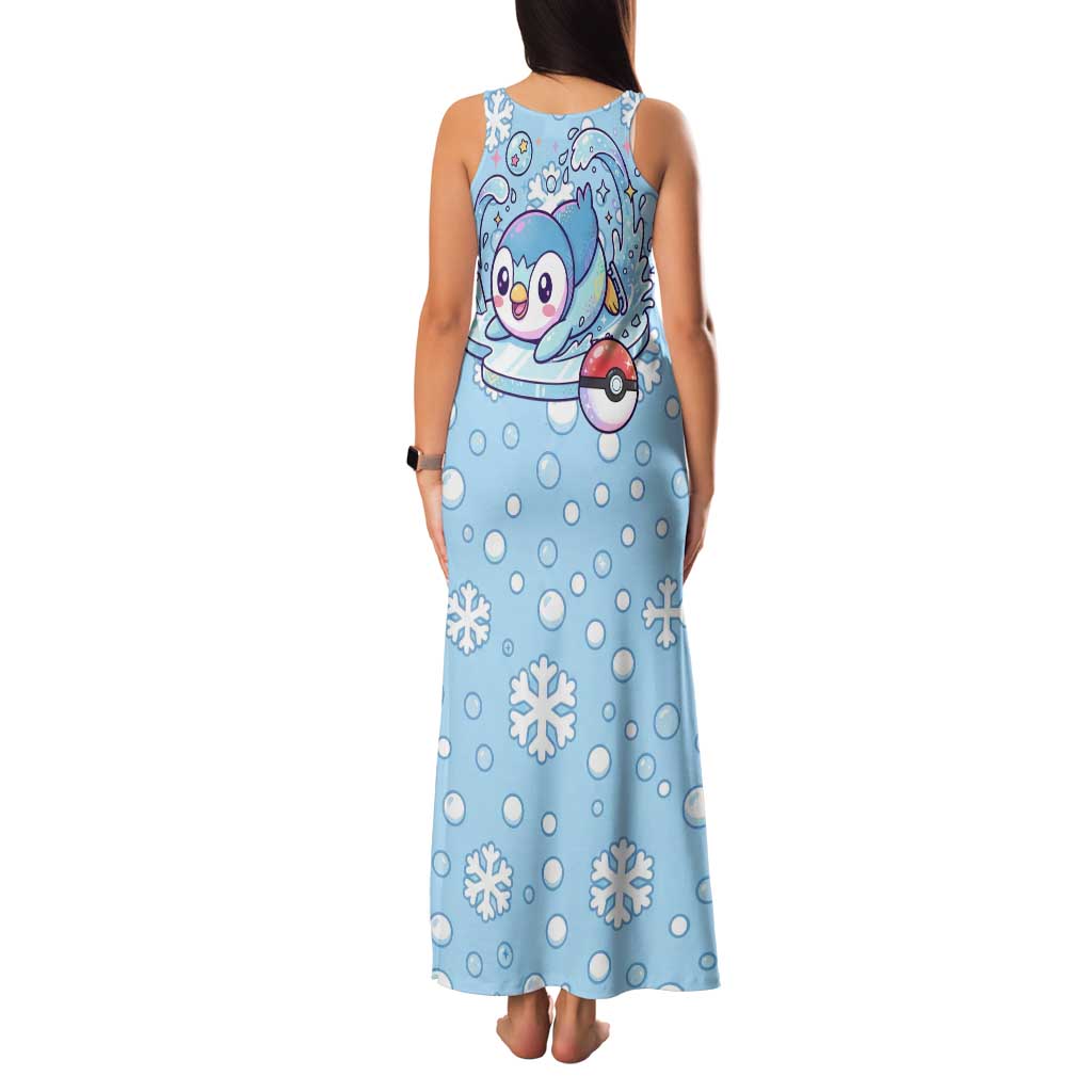 Piplup Tank Maxi Dress Cute Winter Snowflake Art