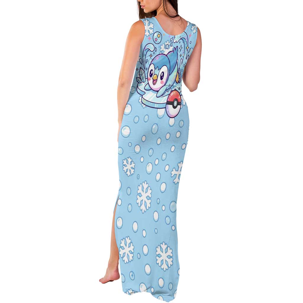 Piplup Tank Maxi Dress Cute Winter Snowflake Art