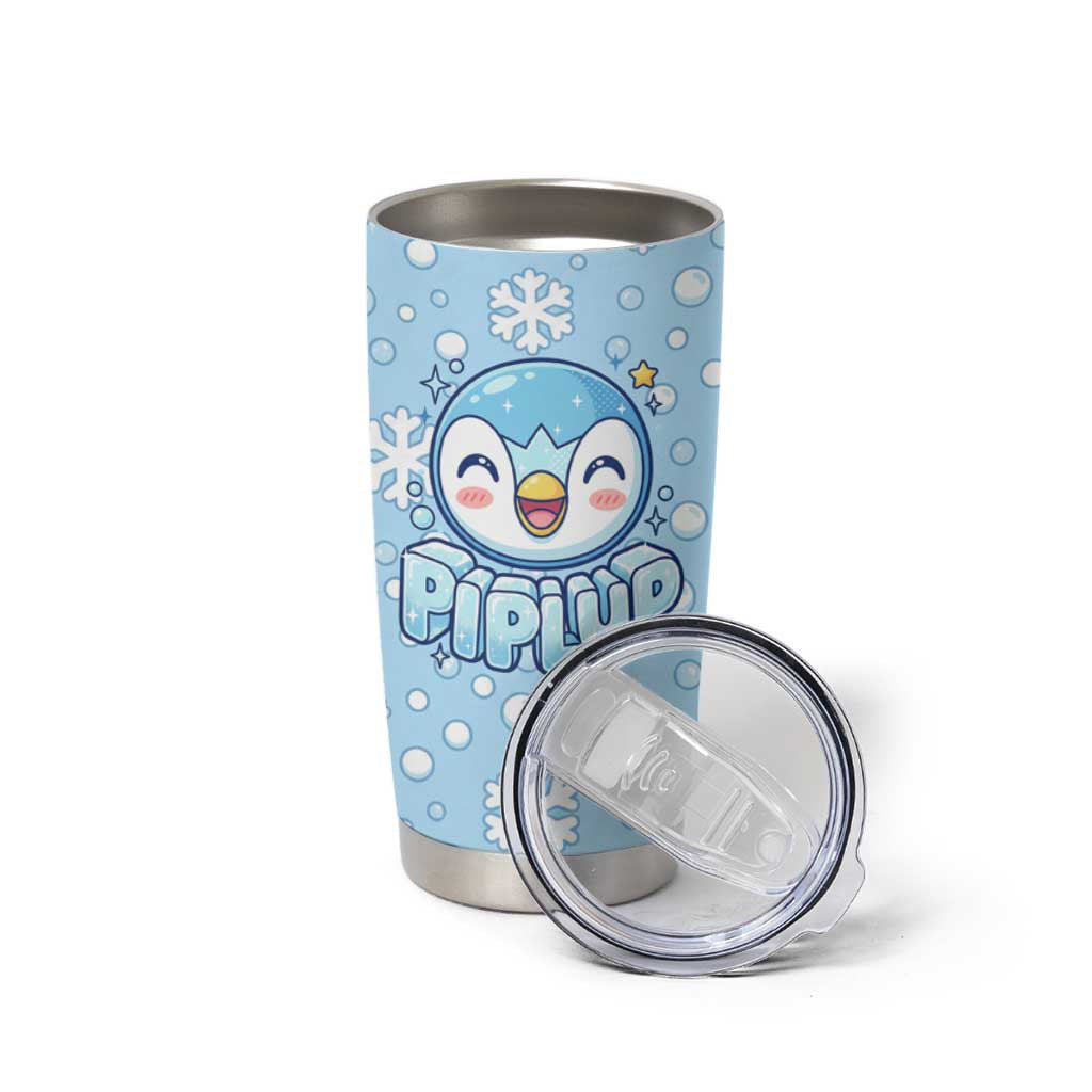 Piplup Tumbler Cup Cute Winter Snowflake Art