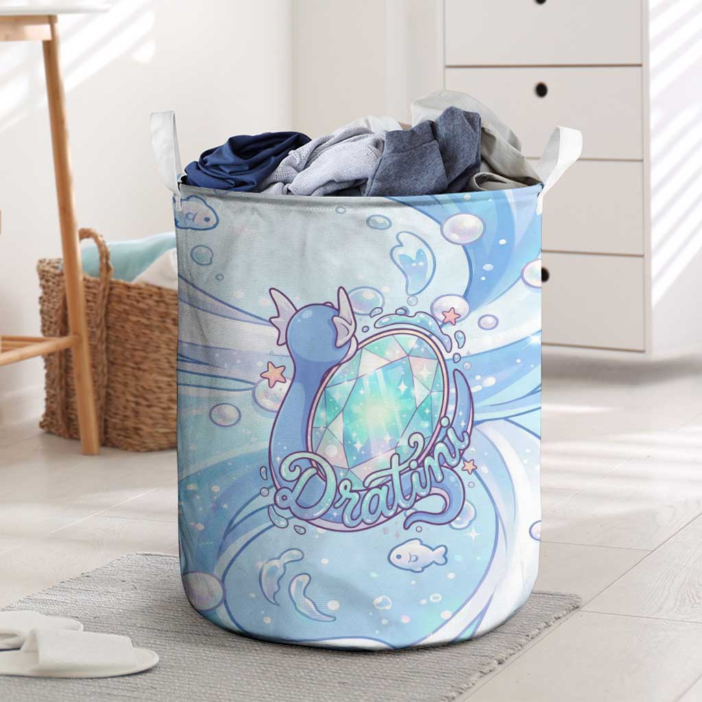 Dratini Laundry Basket Pastel Aquatic Crystal Art