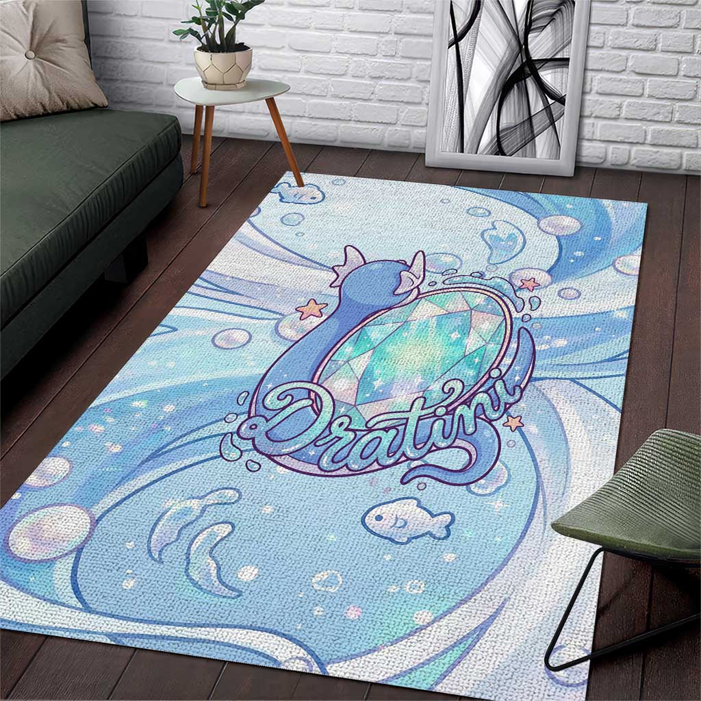 Dratini Area Rug Pastel Aquatic Crystal Art