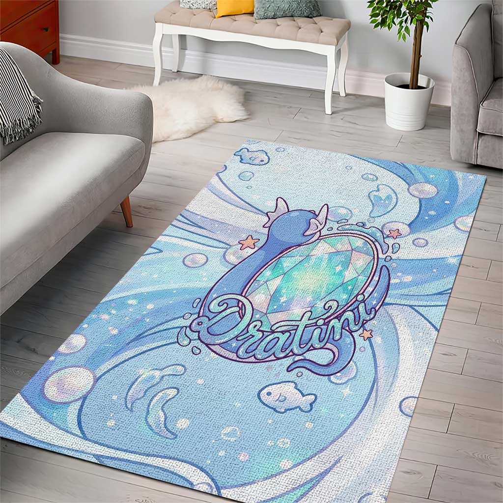 Dratini Area Rug Pastel Aquatic Crystal Art