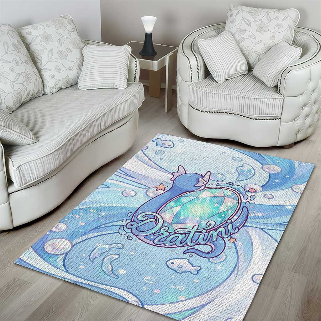 Dratini Area Rug Pastel Aquatic Crystal Art