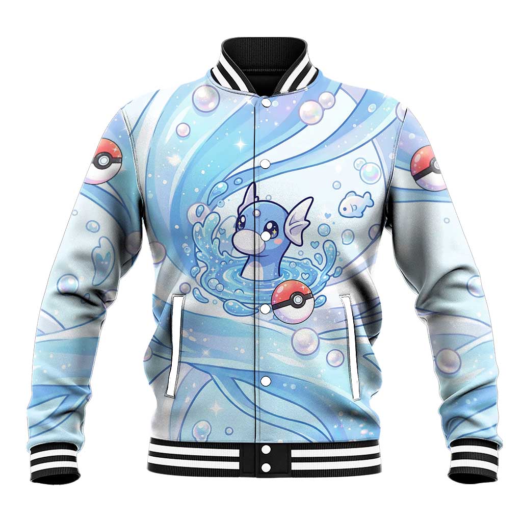 Dratini Baseball Jacket Pastel Aquatic Crystal Art