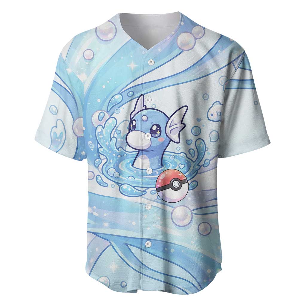 Dratini Baseball Jersey Pastel Aquatic Crystal Art