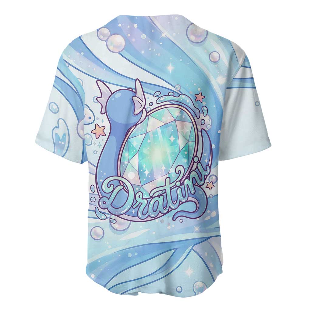Dratini Baseball Jersey Pastel Aquatic Crystal Art