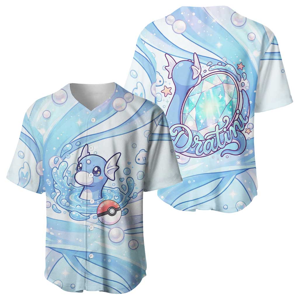 Dratini Baseball Jersey Pastel Aquatic Crystal Art
