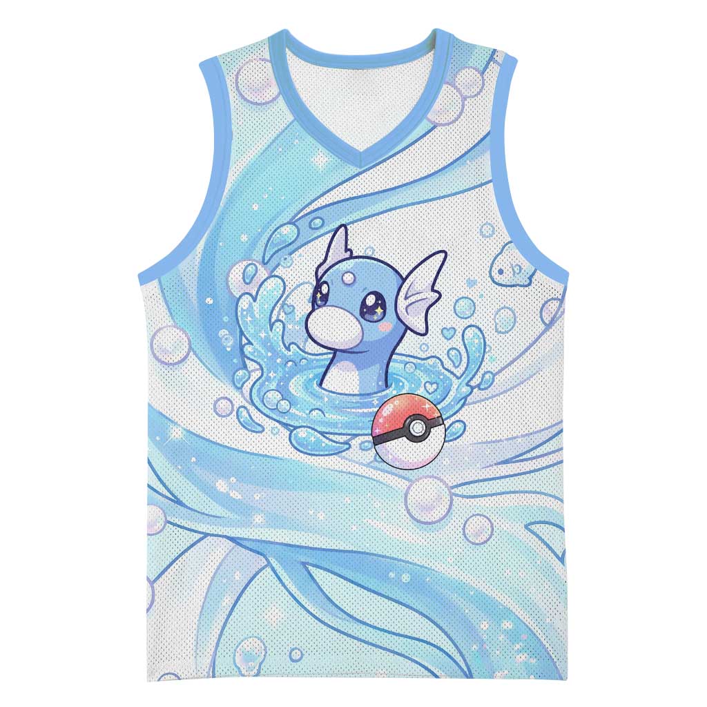 Dratini Basketball Jersey Pastel Aquatic Crystal Art