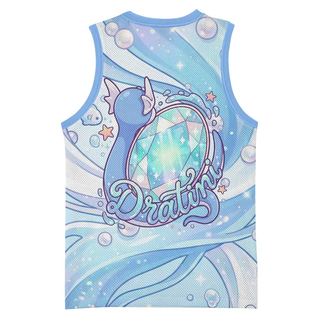 Dratini Basketball Jersey Pastel Aquatic Crystal Art