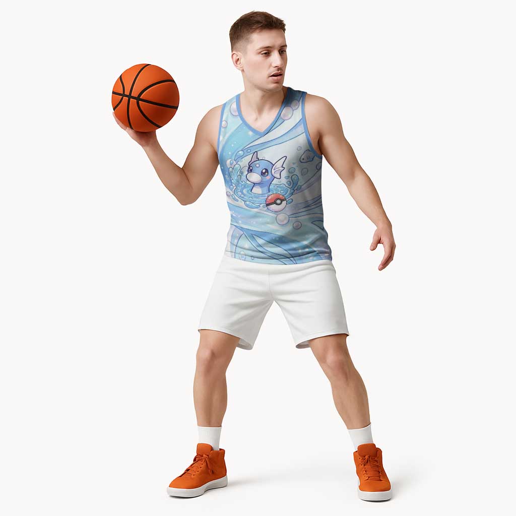 Dratini Basketball Jersey Pastel Aquatic Crystal Art