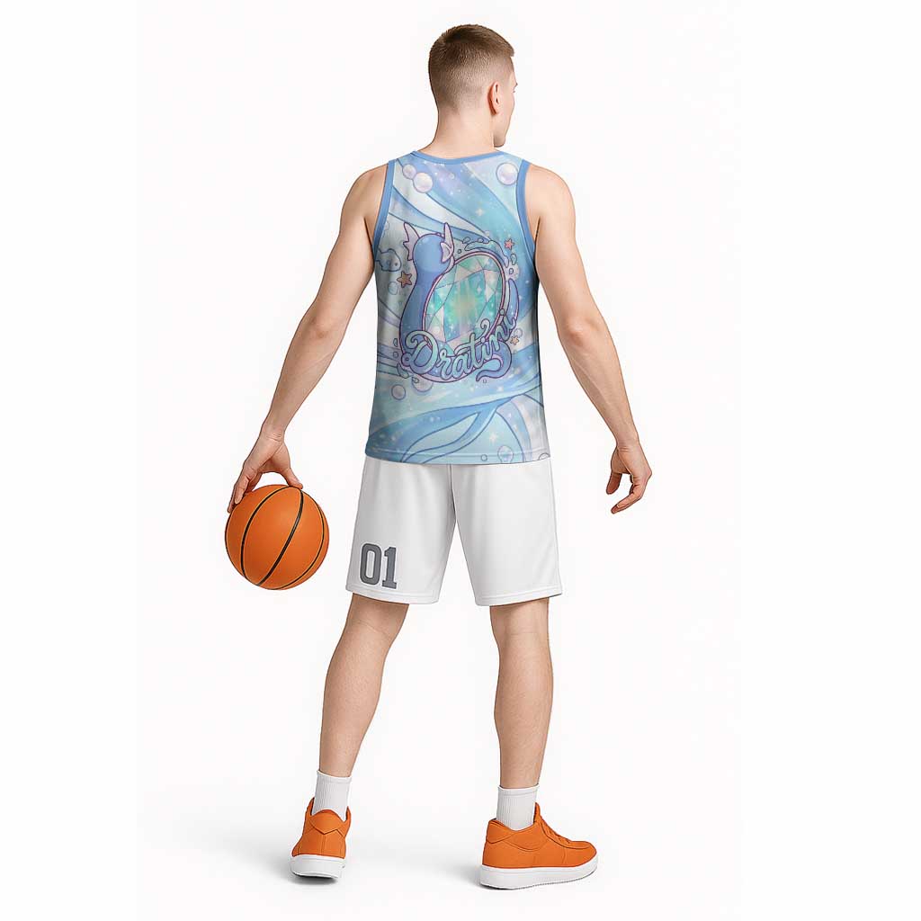 Dratini Basketball Jersey Pastel Aquatic Crystal Art