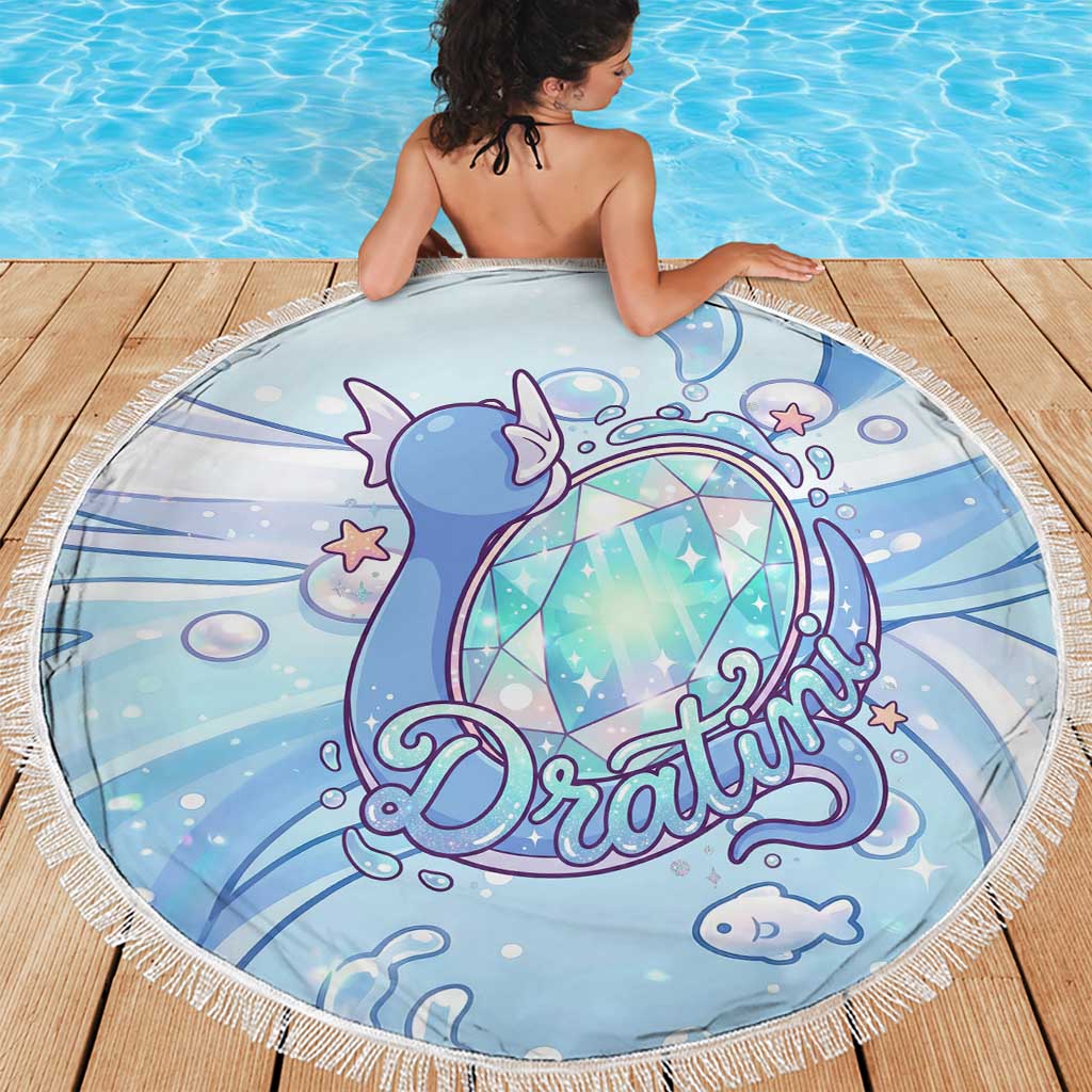 Dratini Beach Blanket Pastel Aquatic Crystal Art