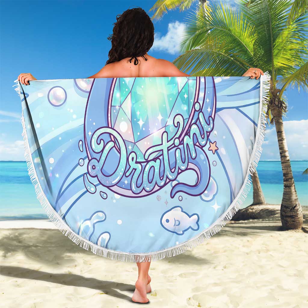 Dratini Beach Blanket Pastel Aquatic Crystal Art