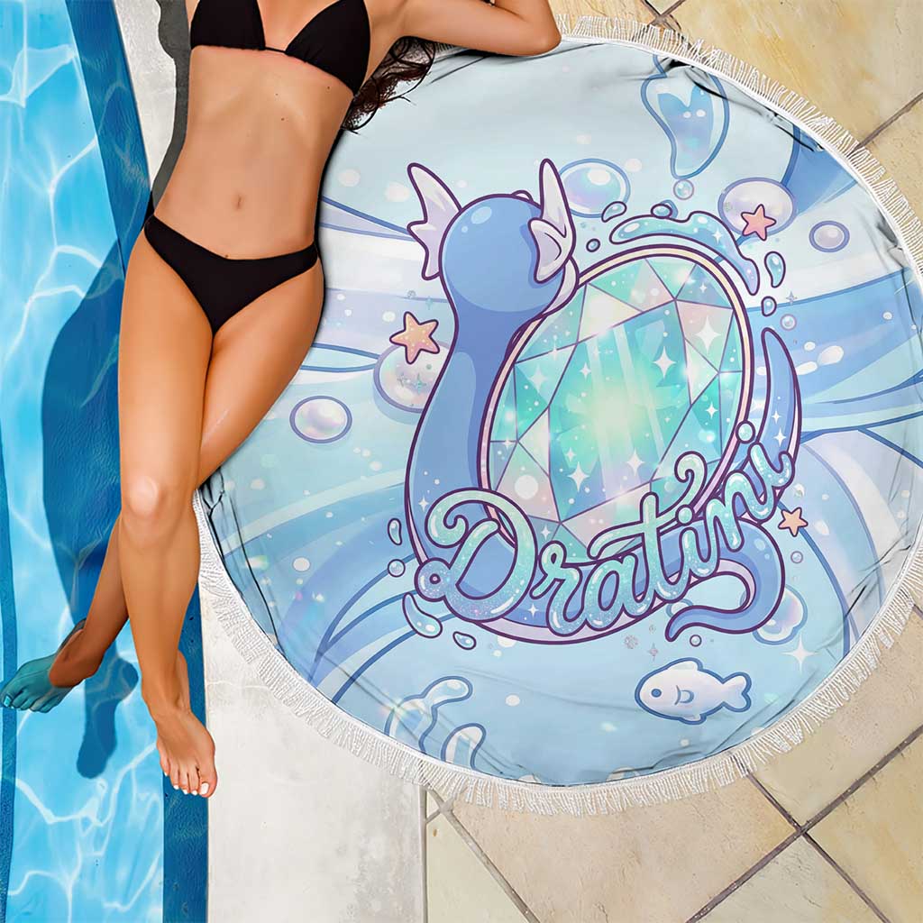 Dratini Beach Blanket Pastel Aquatic Crystal Art